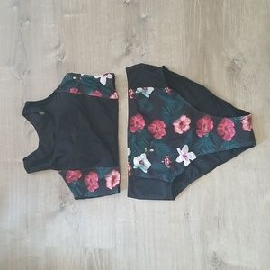 High waisted floral bikini